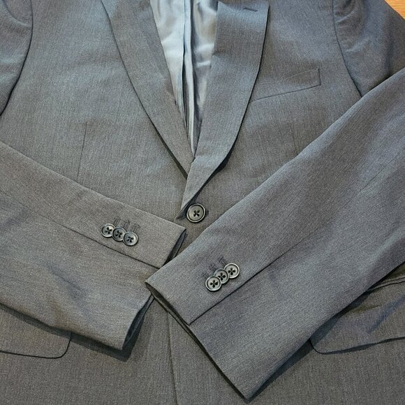 Banana Republic Tailored Fit Blazer 42R Gray Wool White Viscose Sport Coat - Picture 3 of 15